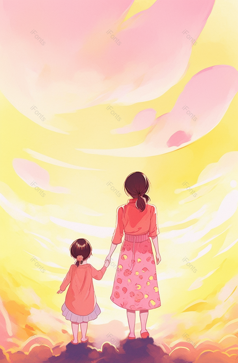 温馨手绘母亲节插画海报效果背景图,插画/手绘图,插画/手绘图库,插画/手绘图下载,插画/手绘